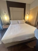 Modern Hotel Bed — Tall Padded Headboard