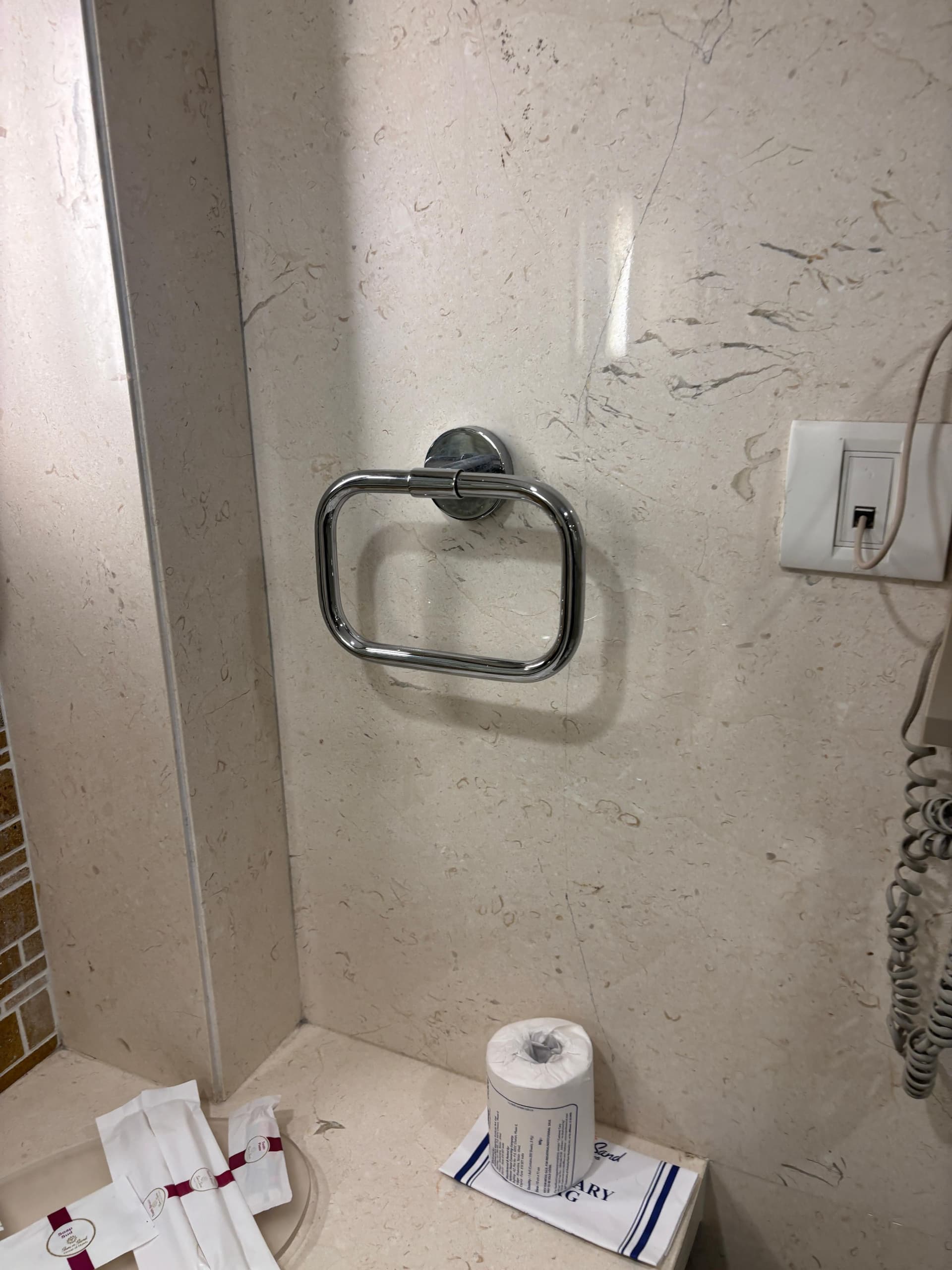 Chrome Towel Ring — Square Design